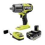 RYOBI ONE+ 18V Brushless Cordless 4-Mode 1/2 in. High Torque Impact Wrench Kit with 4.0 Battery $159