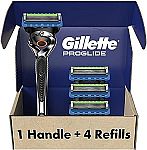 Gillette Fusion ProGlide Razors, Men 1 Gillette Razor, 4 Razor Blade Refills (3 for $22)