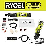 RYOBI USB Lithium Rotary Tool and Glue Pen with Two 2.0Ah USB Li Battery $79