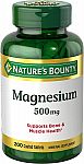 200-Ct Nature's Bounty 500mg Magnesium Supplement $4.49 and more