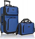 U.S. Traveler Rio Rugged Fabric Luggage, Royal Blue, 2 Wheel $36 and more