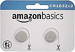 Amazon Basics CR1632 Lithium Coin Cell Battery, 3 Volt Pack of 2 $0.05