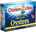 Chicken of the Sea Smoked Oysters in Oil 3.75 oz $1.59