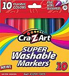 Cra-Z-Art Classic Washable Broadline Markers, 10 Count $0.75