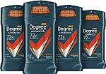4-pack 2.7 oz Degree Men Advanced Antiperspirant Deodorant $12