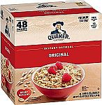 48 Count Quaker Instant Oatmeal, Original, 0.98 Ounce Packets $9.48