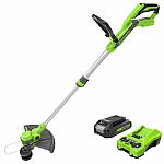 24V 12" Greenworks Cordless String Trimmer/Edger Combo $66.10