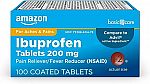 Amazon Basic Care Ibuprofen Tablets 200 mg 100 Count $1.89