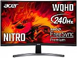 27" Acer Xbmiipx Curved WQHD 2560 x 1440 Gaming Monitor $360