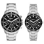 Fossil His and Her Fenmore Multifunction Stainless Steel Watch Gift Set $49.50 and more