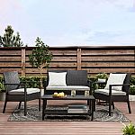 Mainstays Ayden Park 4-Piece Outdoor Patio Conversation Set $171 and more