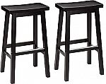 2-Ct Amazon Basics Solid Wood Saddle-Seat Kitchen Counter Barstool $34.51