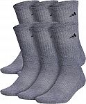 6-Pairs adidas Men's Athletic Cushioned Crew Socks $9.50 and more