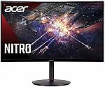 Acer Nitro XZ270 Xbmiipx 27" 1500R Curved FHD Gaming Monitor $159.99