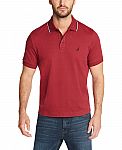 Nautica Men's Classic Fit Short Sleeve Dual Tipped Collar Polo Shirt $11.20