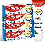 4-pack Colgate Total Whitening Toothpaste 5.1 Oz Tubes $8
