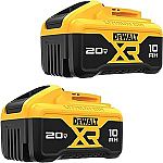 2-Pack DEWALT 20V MAX XR 10Ah Battery $199