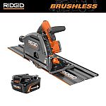 RIDGID 18V Brushless Cordless Track Saw with 18V 6.0 Ah MAX Output Lithium-Ion Battery $349