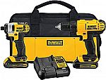 DEWALT 20V MAX Cordless Drill and Impact Driver, Power Tool Combo Kit with 2 Batteries and Charger $139