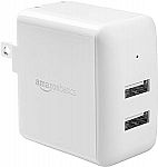 Amazon Basics 24W Two Port USB-A Wall Charger $5.80