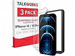 3-Pk Talk Works Tempered Glass Screen Protector for iPhone 12/12 Pro $2.99 and more