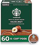 60 Pods Starbucks Medium Roast K-Cup Coffee Pods — Hazelnut $30