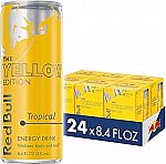 24 Cans Red Bull Yellow Edition Tropical Energy Drink, 8.4 Fl Oz $23.57