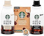 Starbucks Summer Variety Pack (10 K-Cup Pods, Two 32 Fl oz Cold Brew) $17.57