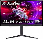 LG 27" Ultragear QHD 1ms 240Hz Gaming Monitor $349.99