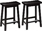 2-Set of Amazon Basics Solid Wood Saddle-Seat 24-Inch Kitchen Counter-Height Stool $33