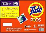 156-Count Tide PODS Liquid Laundry Detergent Pacs, Spring Meadow $24