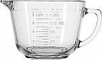 2-Quart Anchor Hocking Glass Batter Bowl $8