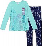 Disney Frozen Princess Anna Elsa Girls T-Shirt and Leggings Outfit Set $11