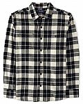 The Children's Place Men's 100% Cotton Long Sleeve Flannel Button Up Shirt $14.99