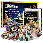 National Geographic 300+ Piece Rock, Mineral and Fossil Activity Kit $11.74