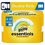 6 Double Rolls Bounty Essentials Select-a-Size Paper Towels + $4 Walmart Cash $9