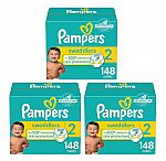 148-Ct Pampers Swaddlers Baby Diapers (Size 2) + $30 Amazon Promo Credit 3 for $113.83