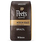 18-Oz Peet's Coffee Medium Roast Ground Coffee (Brazil) $4