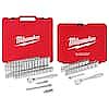 81-Piece Milwaukee 3/8" and 1/4" Drive SAE/Metric Ratchet/Socket Mechanics Tool Set $120