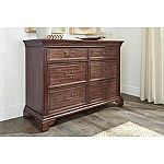 Home Decor Beckford Walnut Brown Finish 6 Drawer Wood Dresser $230 shipped and more