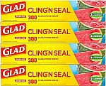 4-Ct Glad Cling N Seal Plastic Food Wrap $12