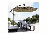 EAST OAK 10 ft Outdoor Offset Umbrella with 40 LED Solar Lights $49.99