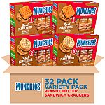 32-Pack 1.42-Oz Munchies Sandwich Crackers Peanut Butter Variety Pack $11.99