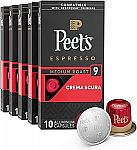 50 Count Peet's Coffee Medium Roast Espresso Pods $16.63