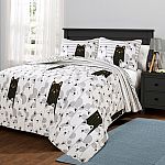 3-Pc Full/Queen Lush Décor Striped Bear Reversible Quilt Set $17.84