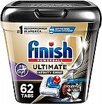 62 Count Finish Ultimate Plus Infinity Shine Dishwasher Detergent $13.45