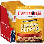 12-Pk Bumble Bee 2.5-Oz Wild-Caught Tuna Pouch (Lemon & Pepper) $5 and more
