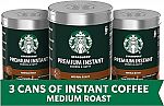 3 Tins Starbucks Premium Instant-Coffee Medium Roast $15