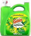 Prime Members: 140-Oz Gain + AromaBoost Liquid Fabric Softener, 190 Loads $9.09