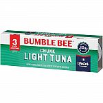 3-Pk 3-Oz Bumble Bee Chunk Light Wild Caught Tuna in Water $2.04 and more